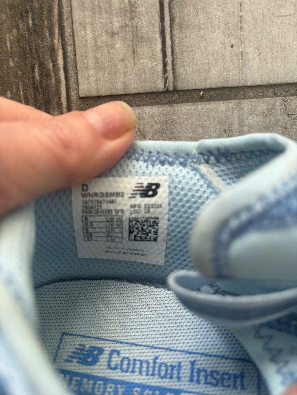 New Balance Light Blue and White Slip-On Sneakers - Picture 5 of 5